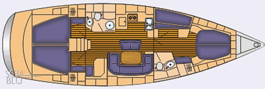 Bavaria 46 Cruiser: layout 4 cabine